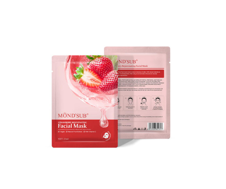 Biodegradable strawberry mask 1